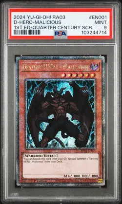 2024 YU-GI-OH! RA03-QUARTER CENTURY BONANZA DESTINY HERO - MALICIOUS PSA 9 - Image 1