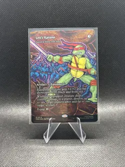 Leos Katana Sword Of Sinew And Steel Borderless Foil MTG TMNT - Image 1