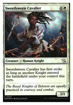 Swordsworn Cavalier (foil) March of the Machine MTG - NM+ Mythic Relics - Image 1