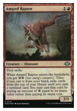 Amped Raptor (foil) Modern Horizons 3 MTG - NM+ MYTHIC RELICS - Image 1