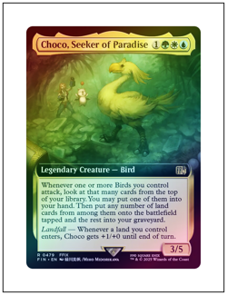 1x Choco, Seeker of Paradise, Extended Art Foil, Final Fantasy, Magic MTG NM - Image 1