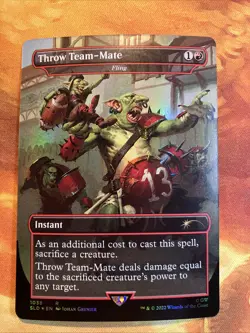 MTG Foil Borderless Throw Team-Mate - Fling SLD: X Blood Bowl (Warhammer) NM! - Image 1