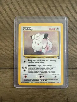 Vintage Pokemon TCG Clefairy Doll Base Set 2 Holo Unlimited Rare Card 6/130 - Image 1