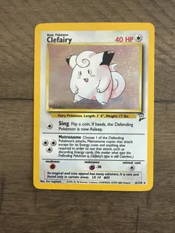 Vintage Pokemon TCG Clefairy Doll Base Set 2 Holo Unlimited Rare Card 6/130 - Image 4