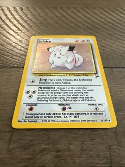 Vintage Pokemon TCG Clefairy Doll Base Set 2 Holo Unlimited Rare Card 6/130 - Image 5