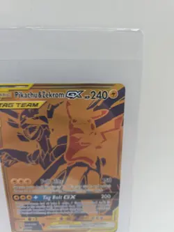 Pikachu & Zekrom GX SM248 Full Art Special Gold Promo Pokemon Card NM/M - Image 3