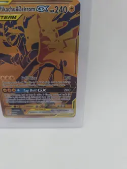 Pikachu & Zekrom GX SM248 Full Art Special Gold Promo Pokemon Card NM/M - Image 5