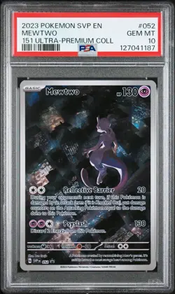 2023 Pokemon SVP EN Mewtwo #052 Promo 151 Ultra Premium Collection PSA 10 - Image 1