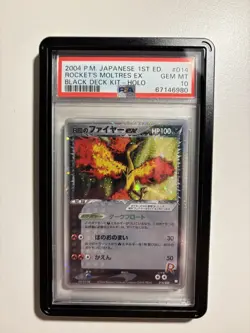Pokemon Rockets Moltres Ex Japanese Black Deck Kit PSA 10 GEM MINT - Image 1