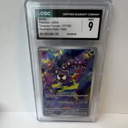 Pokemon Gastly Illustration Rare Holo 177/162 SV05 Temporal Forces HP 60 CGC 9 - Image 1