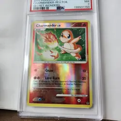 Pokemon TCG - Charmander 82/132 DP Secret Wonders Reverse Holo Card - NM PSA 7 - Image 3