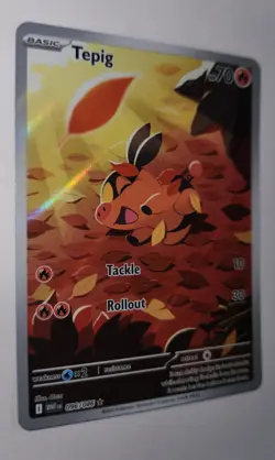 2025 Pokemon Tepig 096/086 Illustration Rare Holo White Flare - Image 3