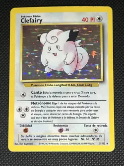 Clefairy 5/102 Pokemon Base Set 1999 Unlimited Holo Rare (Spanish) - Image 1