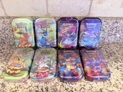 POKEMON TCG PRISMATIC & MEGA EVOLUTION Mini Tins - LOT OF 8 NEW FACTORY SEALED - Image 1