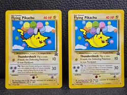 LOT OF 2 HP/DMG Cards - Flying Pikachu Promo 25 Pokemon TCG WOTC Black Star 2001 - Image 1