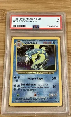 PSA 1 Gyarados Holo 1999 Pokemon Game Base Set 6/102 Pokemon Card - Image 1