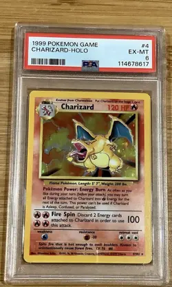 Charizard Base Set 4/102 Holo 1999 Pokemon Excellent - EX-MT Unlimited #4 PSA 6 - Image 1