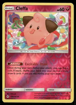 Pokemon Cards Cleffa 131/214 Reverse Holo Unbroken Bonds Uncommon NM - Image 1