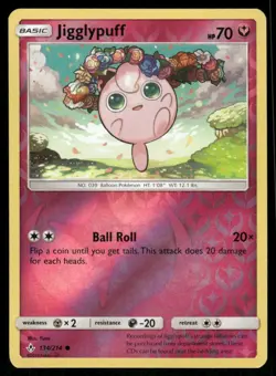Pokemon Cards Jigglypuff 134/214 Reverse Holo Unbroken Bonds Common NM - Image 1