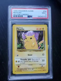 1999 POKEMON GAME #58 PIKACHU YELLOW CHEEKS PSA 9 - Image 1