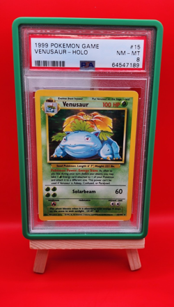 PSA 8 Venusaur Pokemon Base Set 1999 Holo #15 Card! Minty! - Image 1
