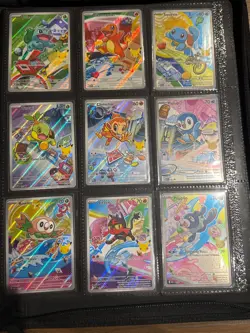 Pokemon TCG 30th anniversary first partner starters illustration set Full 9 - Image 1