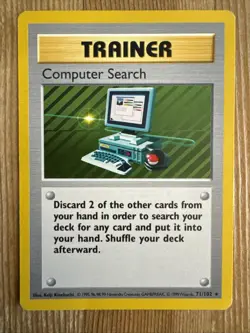 Computer Search Shadowless Rare - 71/102 Base Set - Pokemon Trainer Card MP - Image 1