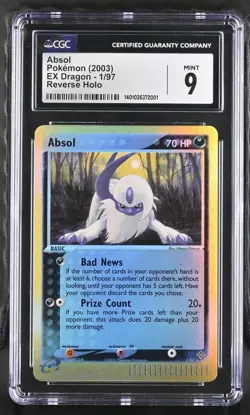 CGC 9 MINT Absol 1/97 Reverse Holo 2003 Pokemon Dragon Pop 20 - Image 1