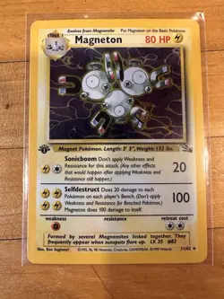 Pokemon TCG Magneton MP 1st Edition Fossil Holo Card 11/62 - Image 1