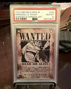 Marshall D. Teach Wanted Poster One Piece Card Game PSA 10 - Image 1