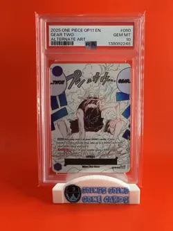 2025 ONE PIECE OP11-A FIST OF DIVINE SPEED ALTERNATE ART #080 GEAR TWO PSA 10 - Image 1