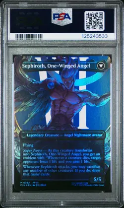 MTG FINAL FANTASY SEPHIROTH CHARACTER BORDERLESS FOIL #0382 PSA 9 - Image 3
