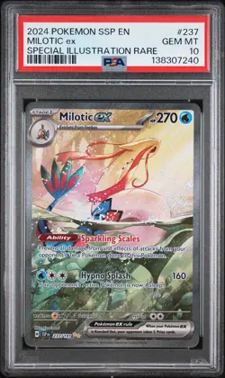 2024 POKEMON SSP EN-SURGING SPARKS SPECIAL ILLUSTRATION RARE MILOTIC EX PSA 10 - Image 1