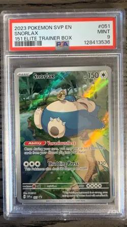 2023 POKEMON SVP EN-SV BLACK STAR PROMO 151 ELITE TRAINER BOX #051 SNORLAX PSA 9 - Image 1