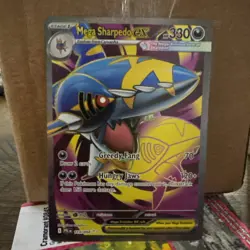Pokemon Mega Sharpedo EX 113 Ultra Rare Phantasmal Flames near mint ships fast - Image 1