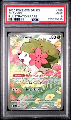 2025 POKEMON DRI EN SHAYMIN ILLUSTRATION RARE PSA 9 - Image 1