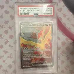 Team Rockets Moltres ex PSA 10 English Pokemon Card 208 Destined Rivals 2025 - Image 1