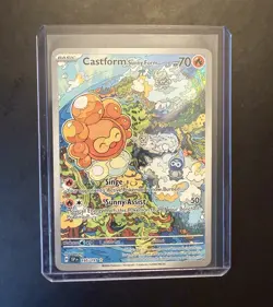 Castform Sunny Form 195/191 Illustration Rare SV08 Surging Sparks Pokemon TCG NM - Image 1