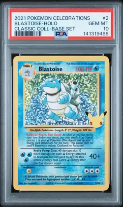 2021 POKEMON CELEBRATIONS CLASSIC COLL #2 BLASTOISE-HOLO PSA 10 - Image 1