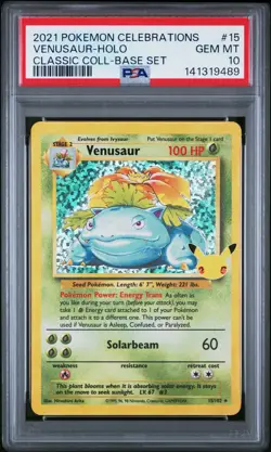 2021 POKEMON CELEBRATIONS CLASSIC COLLECTION #15 VENUSAUR-HOLO PSA 10 - Image 1