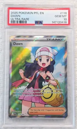 PSA 10 Dawn #118 Ultra Rare Full Art 2025 Pokemon PFL EN Phantasmal Flames - Image 1