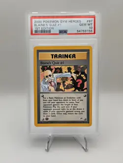 2000 Pokemon Gym Heroes Blaine’s quiz 1 PSA 10 #97 - Image 1