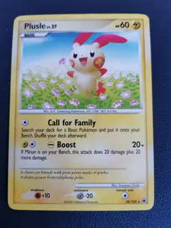 Pokemon Card Plusle 28/100 D&P Majestic Dawn Non-Holo Rare - Image 1