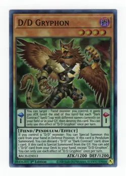 Yu-Gi-Oh! Battle of Chaos D/D Gryphon Super Rare BACH-EN013 - Image 1
