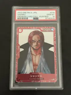 PSA 10 GM Shanks P-016 Premium Card Collection Film Red Japanese ONE PIECE TCG - Image 1