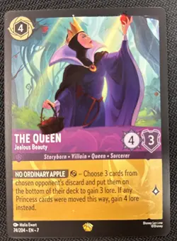 Disney Lorcana TCG the Queen Jealous Beauty 74/204 Archazia's Island Cold Foil - Image 1