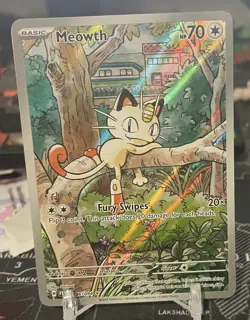 Pokemon TCG Meowth Illustration Rare Phantasmal Flames 106/094 - Image 1