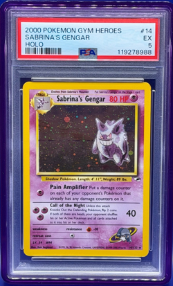 2000 POKEMON GYM HEROES HOLO #14 SABRINA'S GENGAR PSA 5 EX Excellent - Image 1