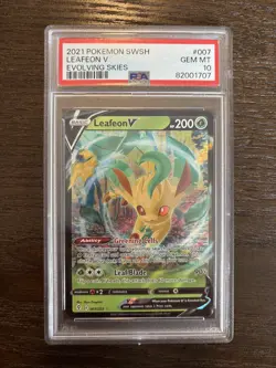 Leafeon V 007/203 - PSA Gem Mint 10 - Pokemon Evolving Skies - Image 1