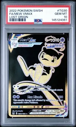 PSA 10 GEM MINT Mew VMAX POKEMON SWORD & SHIELD LOST ORIGIN 2022 #TG30 FULL ART - Image 1